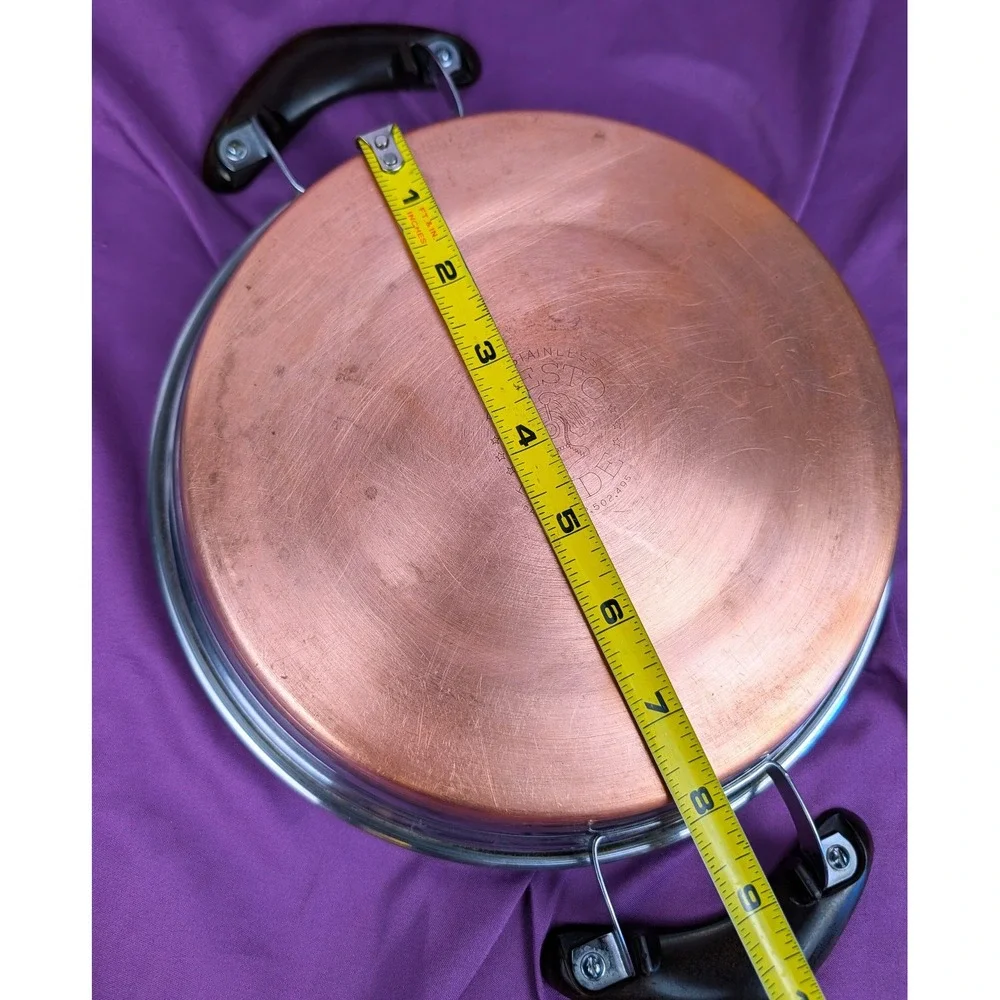 1950's Presto Pride Copper Bottom Pan/skillet Saute 9 Inch With Lid 2 Handle VTG